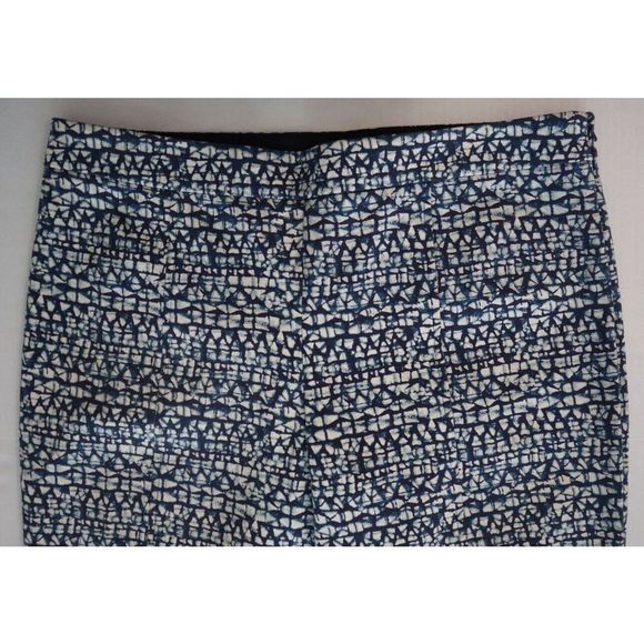 Tory Burch 11152205 Women's Sz L Blue Tribal Print Ponte Ankle Pants $250 - Picture 4 of 13